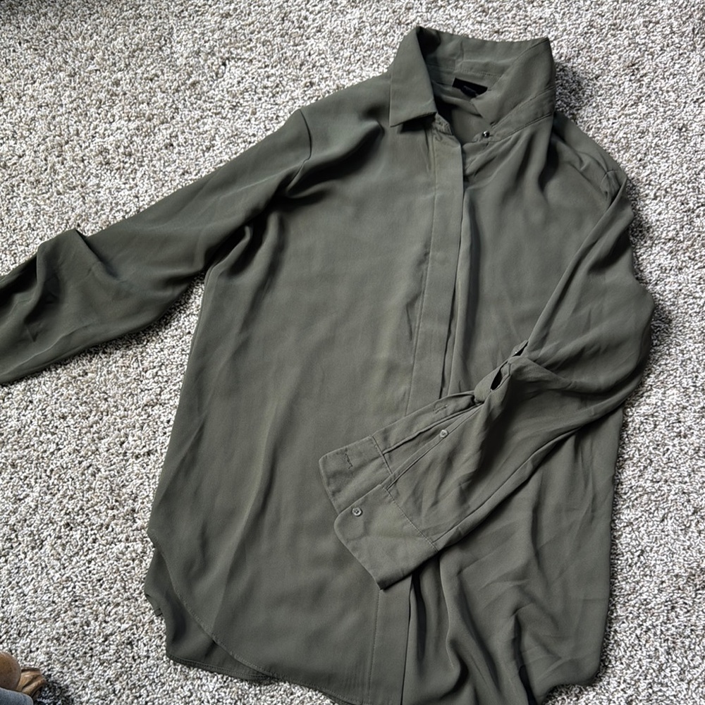 Mossimo Supply Co Green Casual Button Down Shirt